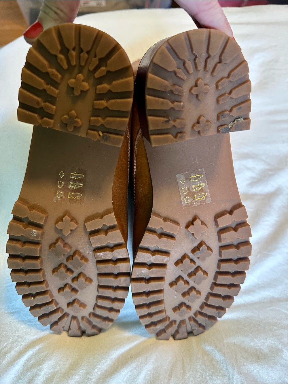 Madewell Julien Lug Sole Leather Lace-Up  Combat Boots Tan Camel Color Size 8.5 - Picture 7 of 9